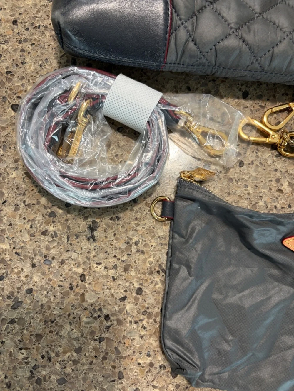 MZ Wallace Quilted Crossbody in Charcoal with Black Trim - Picture 3 of 13